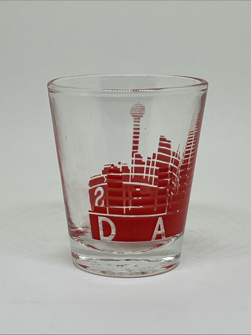Dallas Red Cityscape Shot Glass